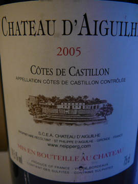 Château d'Aiguilhe, Côtes de Castillon AOC, 2005