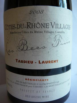 Les Becs Fins, Côtes-du-Rhône Villages, Tardieu Laurent, 2008