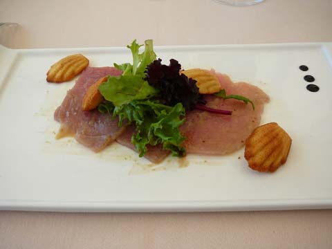 Carpaccio de thon mariné au citron