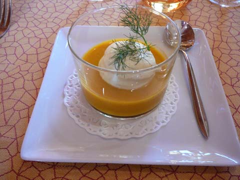 Soupe de potiron et mousse de curry