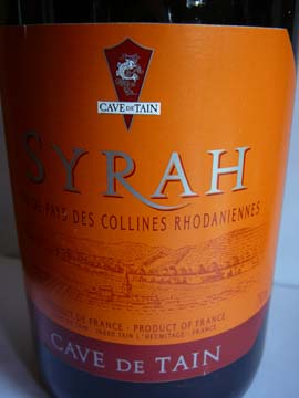 Syrah VDP Collines Rhodaniennes, Cave de Tain, 2008