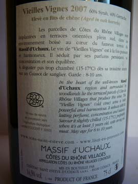 Château Saint Estève d'Uchaux Vieilles Vignes 2007