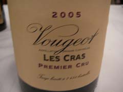 Domaine Vougeraie, Vougeot 1er cru Les Cras 2005