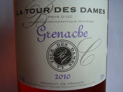 La Tour Des Dames, Grenache Rosé 2010