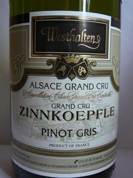 Pinot Gris Zinnkoepflé Grand Cru Westhalten 2006