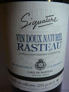 Signature Vin Doux Naturel Rasteau 2006