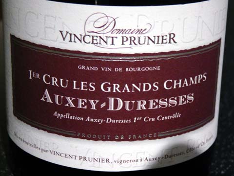 Auxey Duresses 1er Cru Les Grands Champs Vincent Prunier 2006