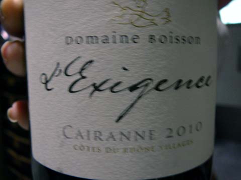 Cairanne Cuvée l'Exigence Blanc 2010 Boisson