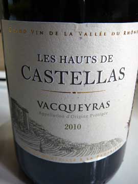 Vacqueyras les Hauts de Castellas 2010