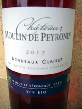  Château Moulin de Peyronin, Clairet 2012