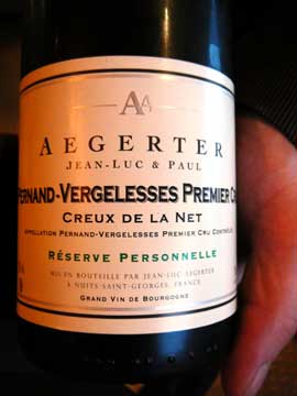 Pernand Vergelesses Premier Cru Creux de la Net Jean-Luc Aegerter 2011