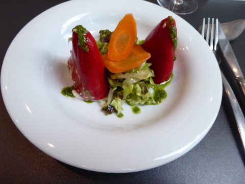 Piquillos farcis à la mousse de chèvre et ciboulette