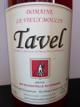 Tavel Rosé Domaine le Vieux Moulin 2016