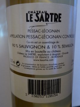 Château Le Sartre 2015