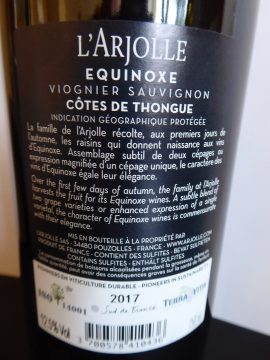 Equinoxe Viognier Sauvignon 2017, L’Arjolle
